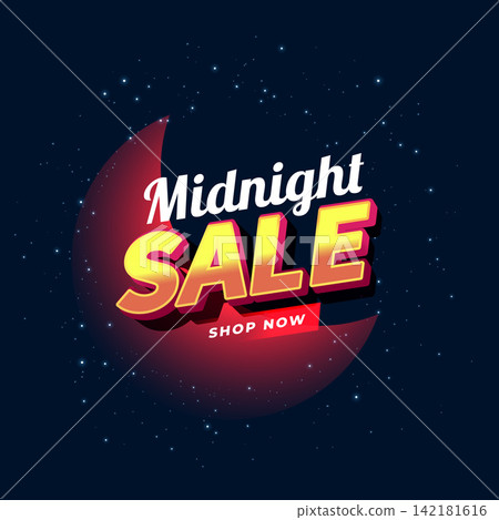 midnight sale offer shop now blue starry background with bright red moon design midnight sale offer shop now blue starry background with bright red moon design 142181616