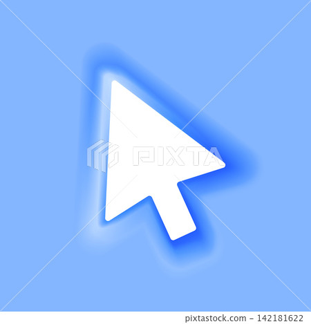 minimalist white arrow cursor icon with blue glow effect minimalist white arrow cursor icon with blue glow effect 142181622