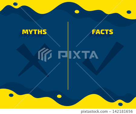 myths vs facts battle list concept with text space 142181656