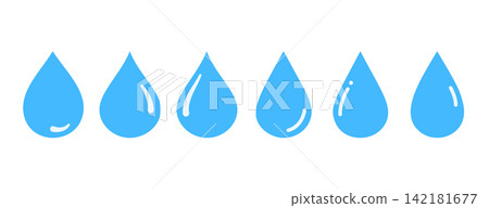 pack of simple blue water drops icon design 142181677