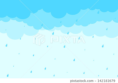 papercut cloudy sky with falling raindrops design papercut cloudy sky with falling raindrops design 142181679