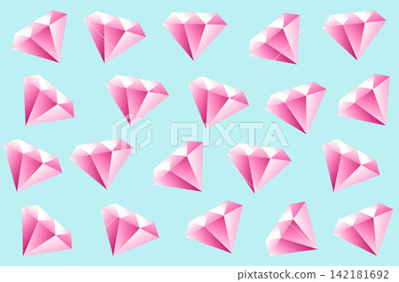 pink crystal diamond pattern on light blue background 142181692
