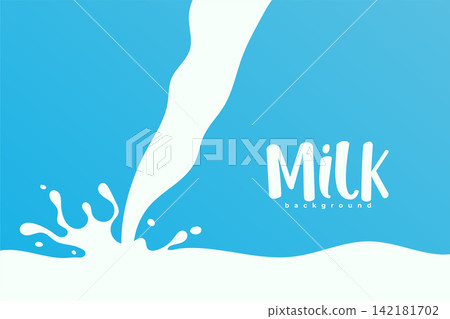 pouring fresh milk on blue background with stain effect pouring fresh milk on blue background with stain effect 142181702