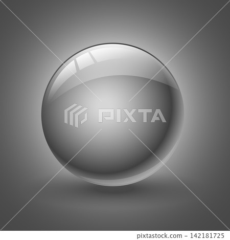 realistic grey circular ball with glossy effect 142181725