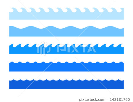 set of smooth curvy ocean wave background set of smooth curvy ocean wave background 142181760