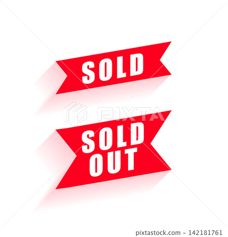 set of sold out red ribbon for web store set of sold out red ribbon for web store 142181761
