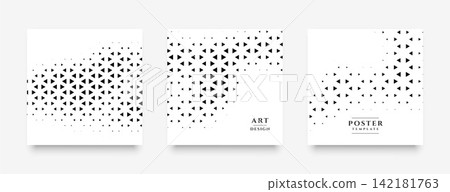 set of three abstract halftone retro backdrop pattern background set of three abstract halftone retro backdrop pattern background 142181763