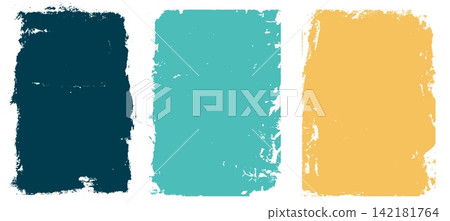 set of three dirty stain texture frame poster with grungy effect 142181764
