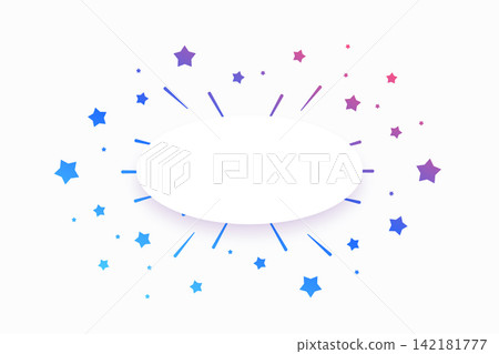 simple blank white oval frame with stars burst design simple blank white oval frame with stars burst design 142181777
