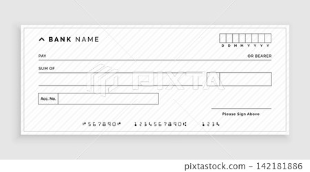 white blank bank cheque or money paper template white blank bank cheque or money paper template 142181886