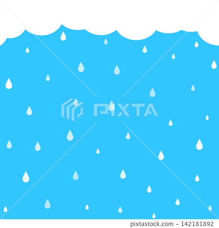 white water drops falling from cloudy sky background 142181892