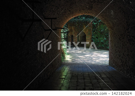 Light streaming in through the brick tunnel on Sarushima Island, Yokosuka City, Kanagawa Prefecture. Light streaming in through the brick tunnel on Sarushima Island, Yokosuka City, Kanagawa Prefecture. 142182024