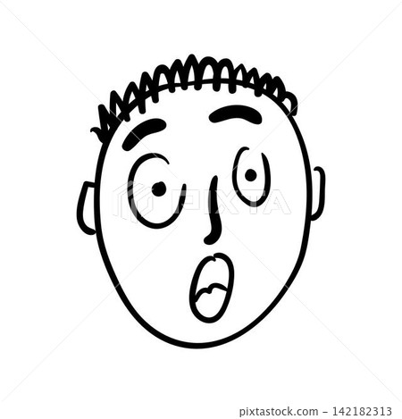 Surprised comic face expressing shock and emotion Surprised comic face expressing shock and emotion 142182313