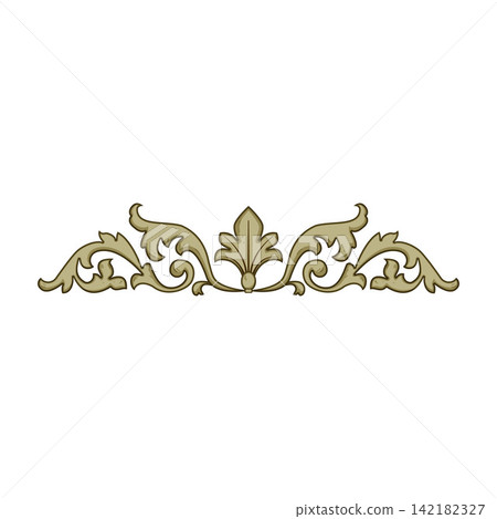 Stylized baroque floral ornament decorative element Stylized baroque floral ornament decorative element 142182327