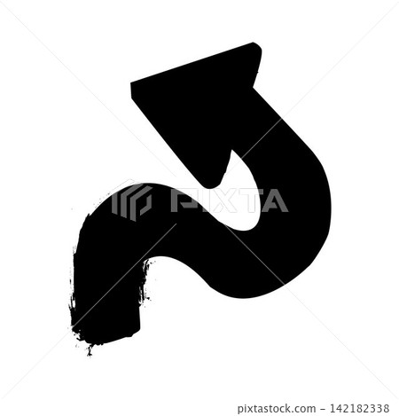 Hand drawn brush stroke arrow indicating direction Hand drawn brush stroke arrow indicating direction 142182338