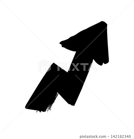 Hand drawn brush arrow indicating growth direction Hand drawn brush arrow indicating growth direction 142182340