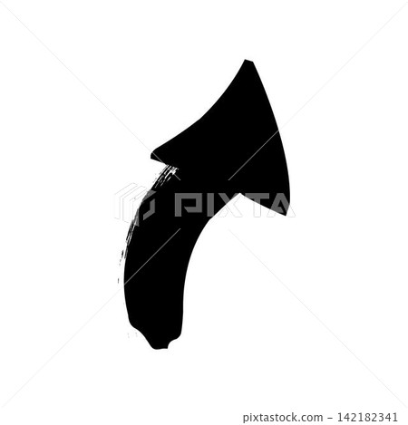 Hand drawn black brushstroke arrow pointing up Hand drawn black brushstroke arrow pointing up 142182341