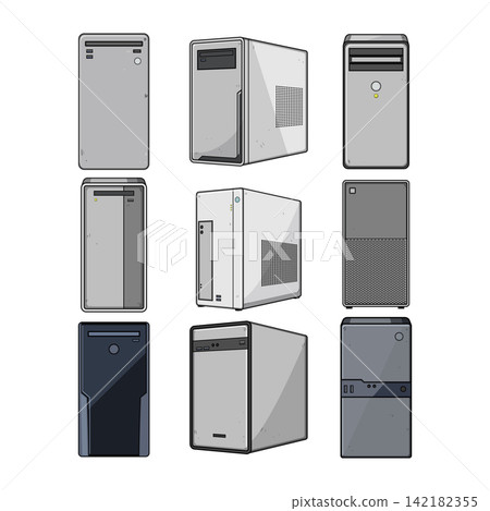 Computer desktop cases providing hardware technology concepts Computer desktop cases providing hardware technology concepts 142182355