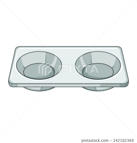 Empty egg holder tray for breakfast illustration Empty egg holder tray for breakfast illustration 142182368