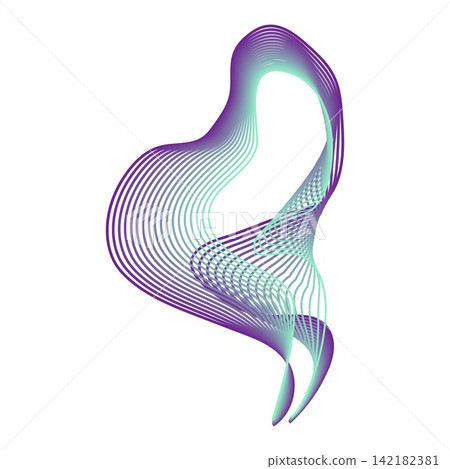 Flowing contour lines creating dynamic abstract graphic Flowing contour lines creating dynamic abstract graphic 142182381