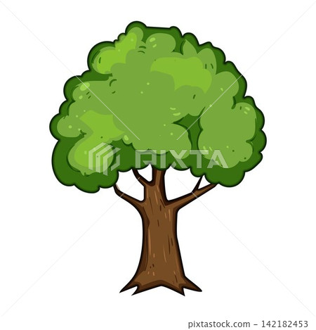 Green tree growing isolated cartoon illustration Green tree growing isolated cartoon illustration 142182453