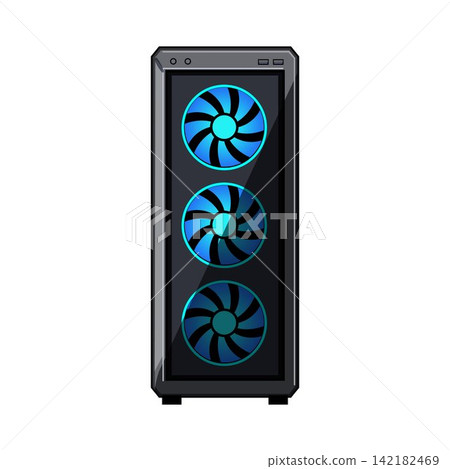 Gaming computer pc case with rgb fans Gaming computer pc case with rgb fans 142182469