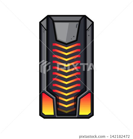Gaming pc computer case with glowing light design 142182472