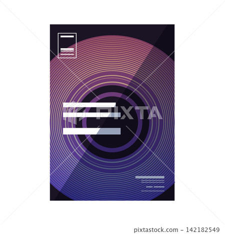 Abstract music poster with vibrant circular wave pattern Abstract music poster with vibrant circular wave pattern 142182549