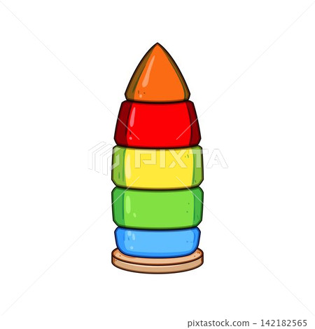 Colorful stacking toy building early childhood development Colorful stacking toy building early childhood development 142182565