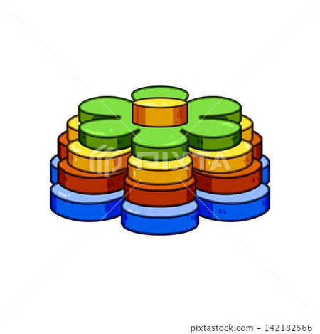 Colorful stacking toy for children playing and learning Colorful stacking toy for children playing and learning 142182566