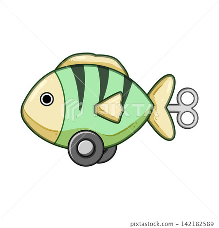 Wind up fish toy with wheels and key Wind up fish toy with wheels and key 142182589