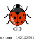 Ladybug wind up toy mechanism, playing game 142182591