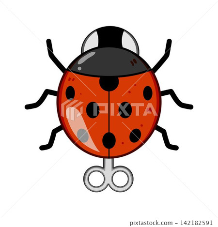 Ladybug wind up toy mechanism, playing game Ladybug wind up toy mechanism, playing game 142182591