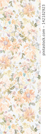 Collection of soft watercolor vintage floral vertical seamless pattern swatches 142182923
