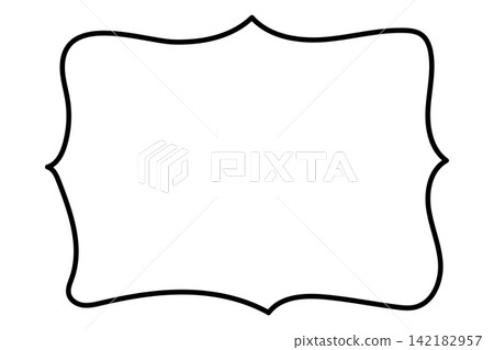 Classical curved hand-painted rectangular frame Classical curved hand-painted rectangular frame 142182957