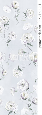 Collection of soft watercolor vintage floral vertical seamless pattern swatches Collection of soft watercolor vintage floral vertical seamless pattern swatches 142182981