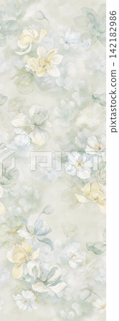Collection of soft watercolor vintage floral vertical seamless pattern swatches 142182986