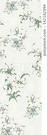 Collection of soft watercolor vintage floral vertical seamless pattern swatches 142182994