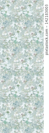 Collection of soft watercolor vintage floral vertical seamless pattern swatches Collection of soft watercolor vintage floral vertical seamless pattern swatches 142183003