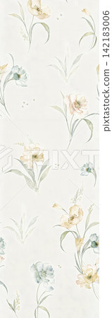 Collection of soft watercolor vintage floral vertical seamless pattern swatches Collection of soft watercolor vintage floral vertical seamless pattern swatches 142183006