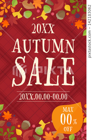 Autumn Sale Template 2_Vertical with Red Leaves and Berries Autumn Sale Template 2_Vertical with Red Leaves and Berries 142183062