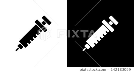 Syringe icon, vaccine, blood draw Syringe icon, vaccine, blood draw 142183099