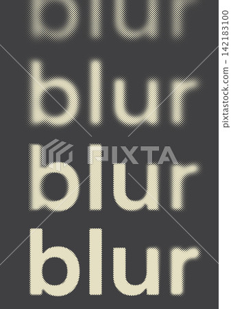 Halftone typography poster with retro blur text and dotted effect 142183100