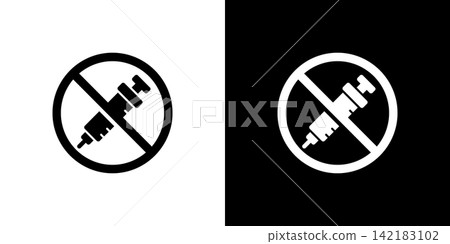 Injection prohibited / Drug abuse icon: Methamphetamine warning 142183102