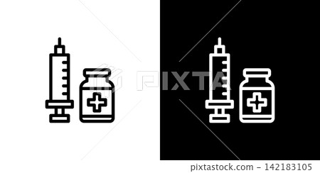 Injection/Vaccine Icon: Vaccination vial 142183105