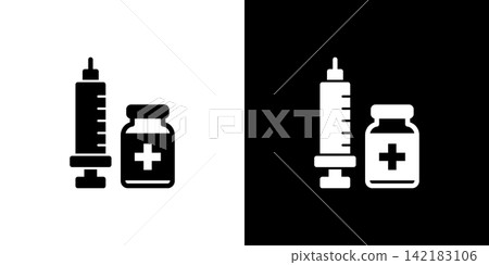 Injection/Vaccine Icon: Vaccination vial Injection/Vaccine Icon: Vaccination vial 142183106
