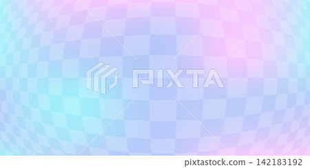 Y2K gradient background with holographic grid pattern. Cute cyber checkered aesthetic texture. Retro 90s geometric vector design. Pastel pink and blue colors in trendy abstract composition. Y2K gradient background with holographic grid pattern. Cute cyber checkered aesthetic texture. Retro 90s geometric vector design. Pastel pink and blue colors in trendy abstract composition. 142183192