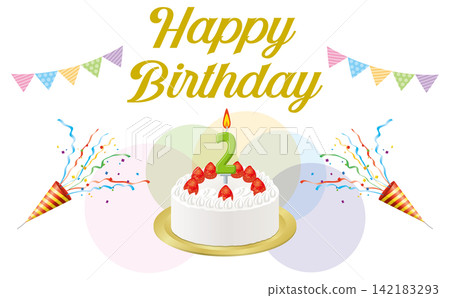 為2歲寶寶設計的白色奶油生日蛋糕 為2歲寶寶設計的白色奶油生日蛋糕 142183293