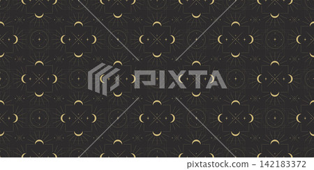 Seamless pattern of occultism, magic, and tarot Seamless pattern of occultism, magic, and tarot 142183372