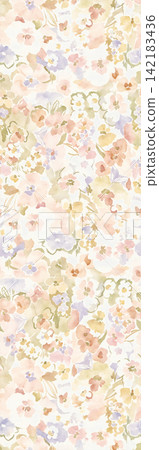 Set of vertical soft watercolor botanical floral seamless pattern swatches Set of vertical soft watercolor botanical floral seamless pattern swatches 142183436